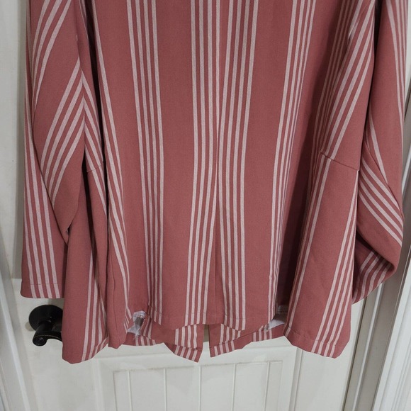 Torrid Womens Blazer Boyfriend Mauve Pink White Striped Business Casual Jacket 5 - Picture 11 of 13